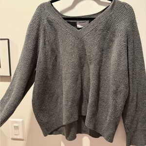 Old Navy Charcoal V-Neck Sweater